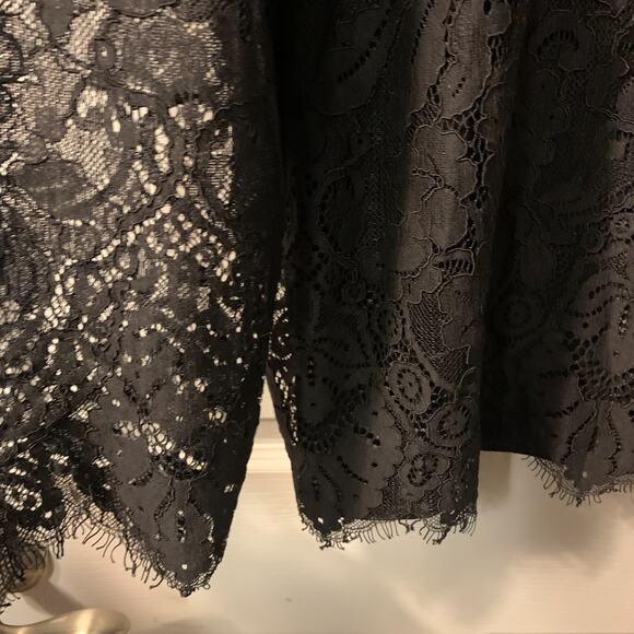 Chico's Women's Black Lace Whimsigoth Tunic Top Size L Romantic Feminine Party - Picture 4 of 8